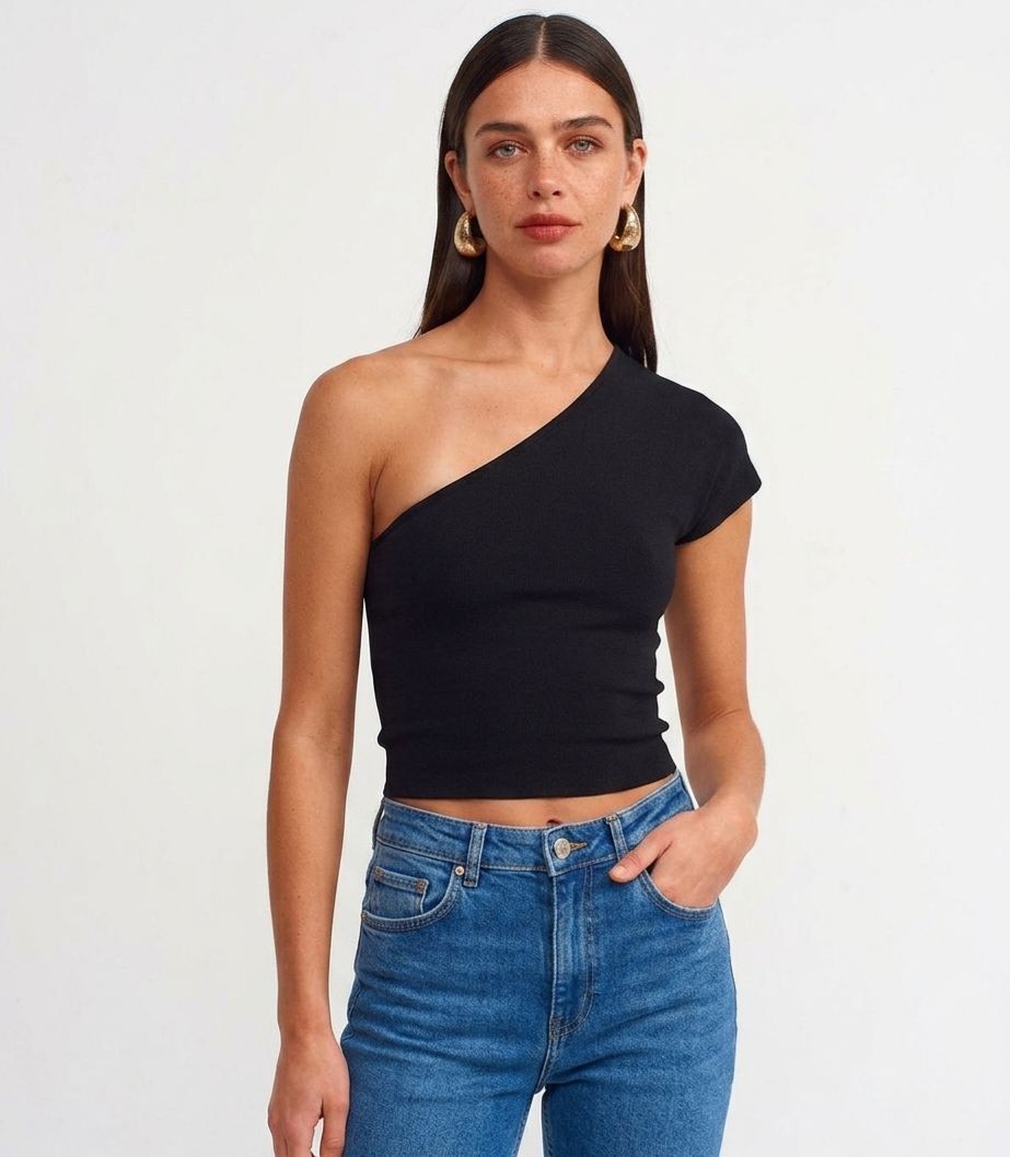 "To the Left" Top, Color: Black, Size: S