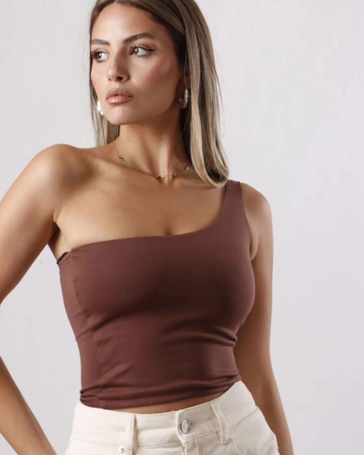 "Milla" Top, Color: Coffee, Size: S