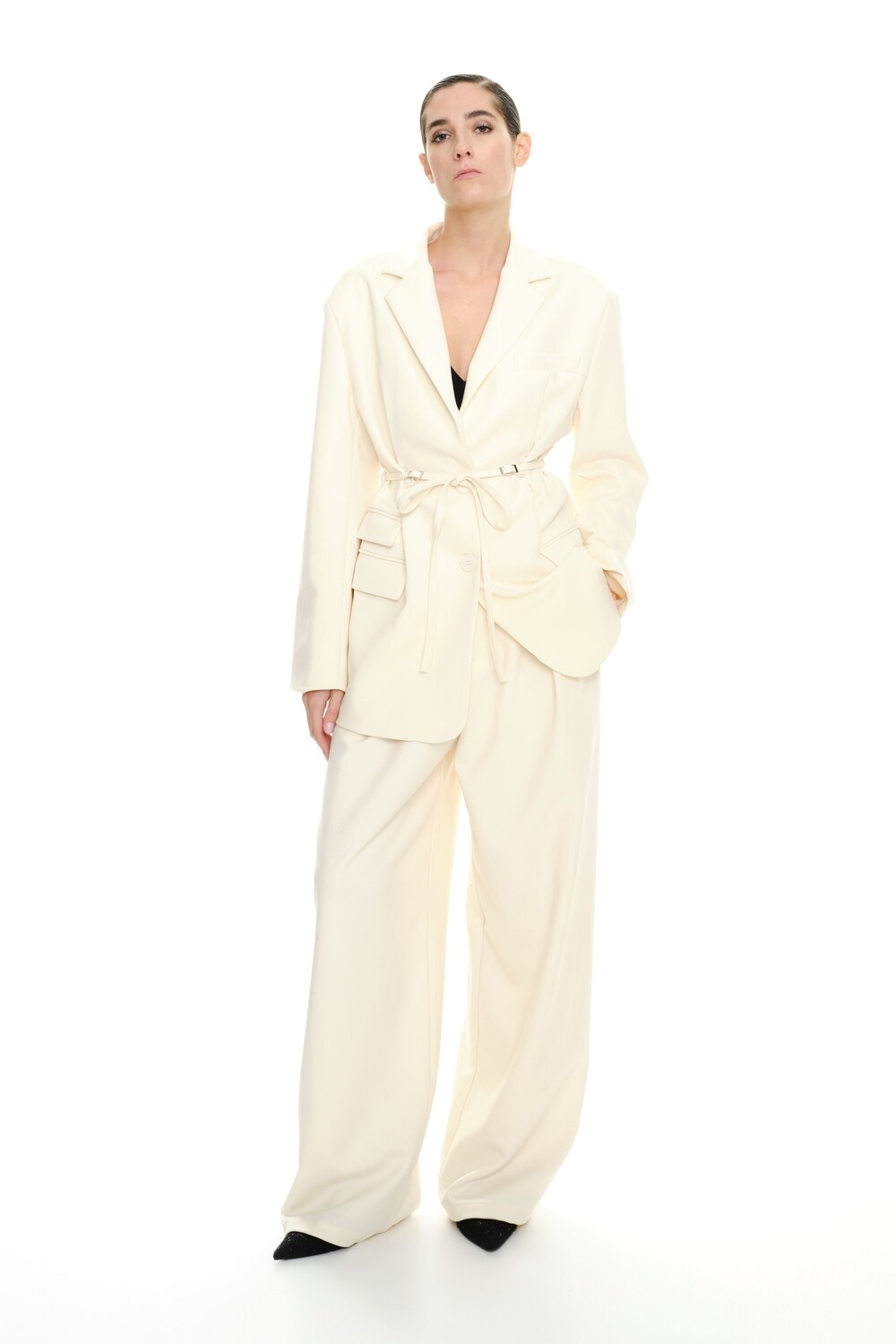 "Laetitia" Power Suit, Color: Cream, Size: S