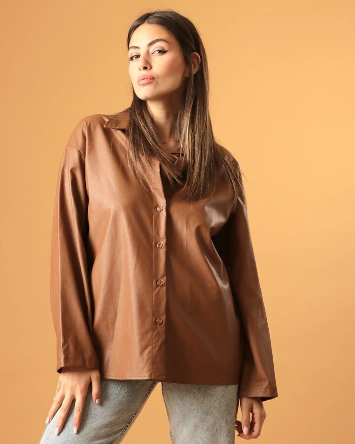 "Tommy" eco-leather shirt