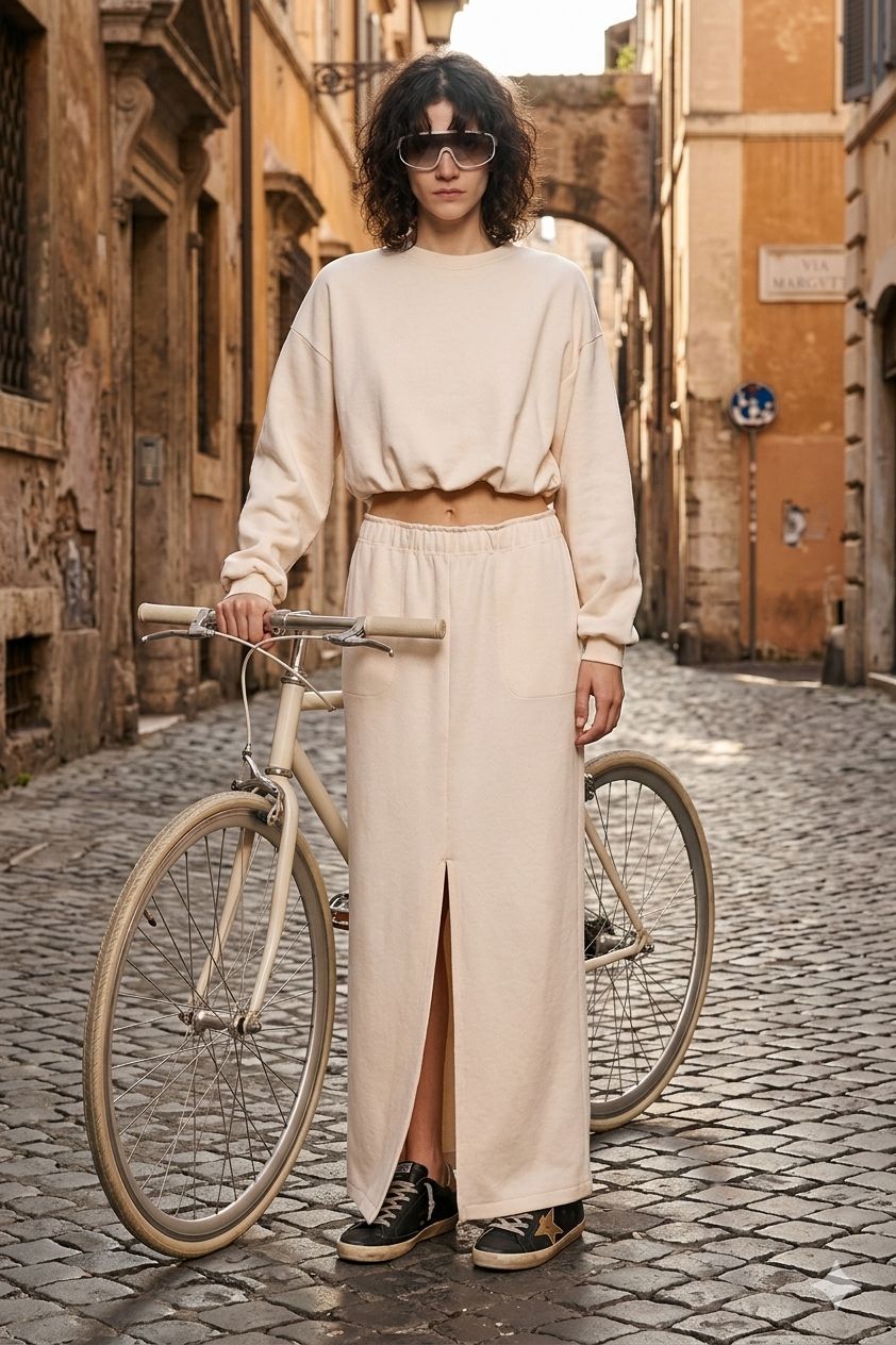 "Throw and Go" Cotton Set, Color: Cream, Size: M/L