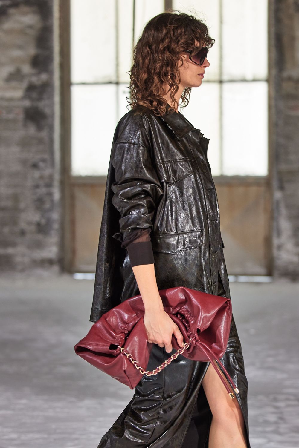 "Out of the box" Vegan Leather Shirt, Color: Black, Size: S/M