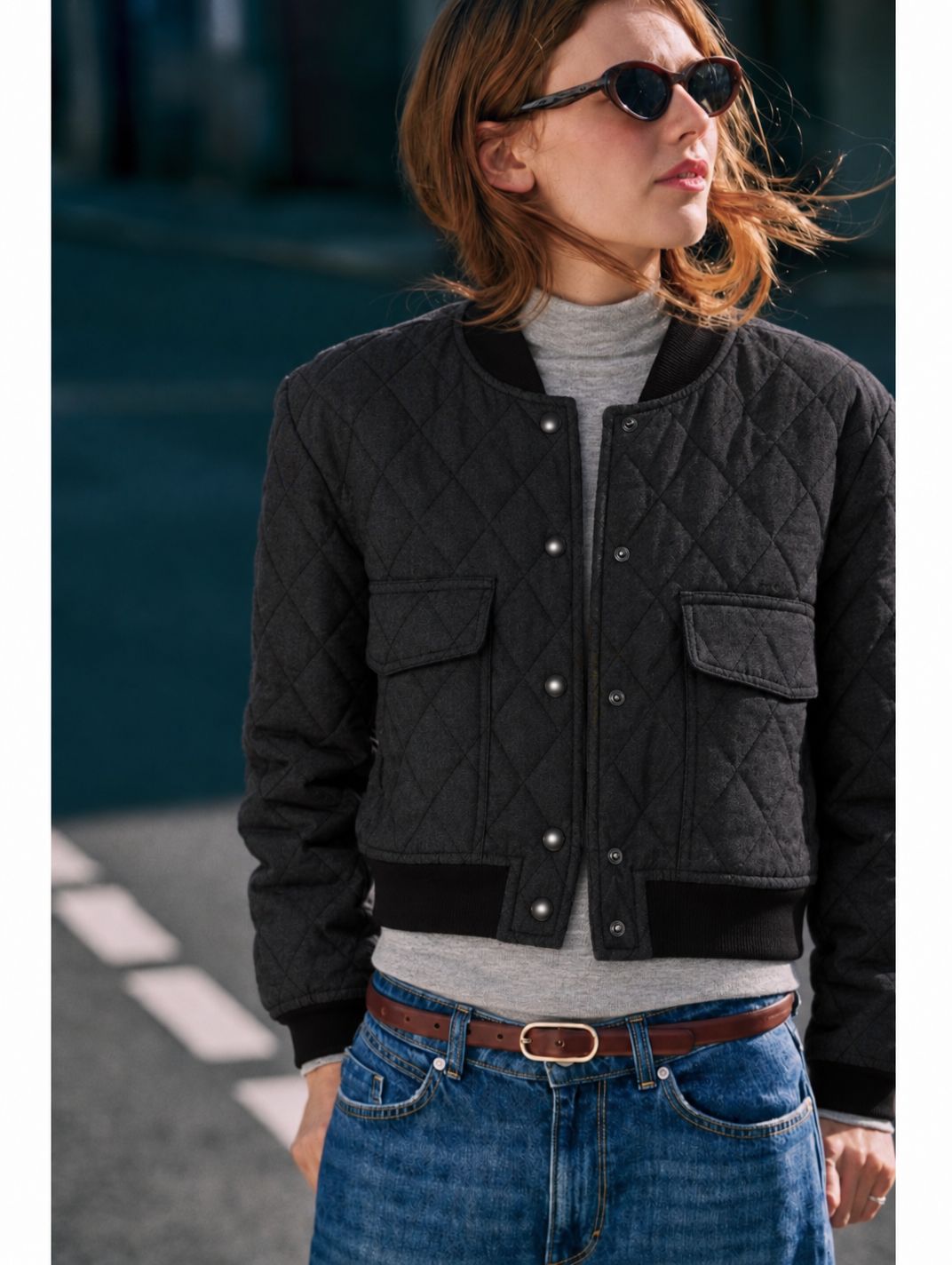 "Chloe" Bomber, Color: Black, Size: S/M