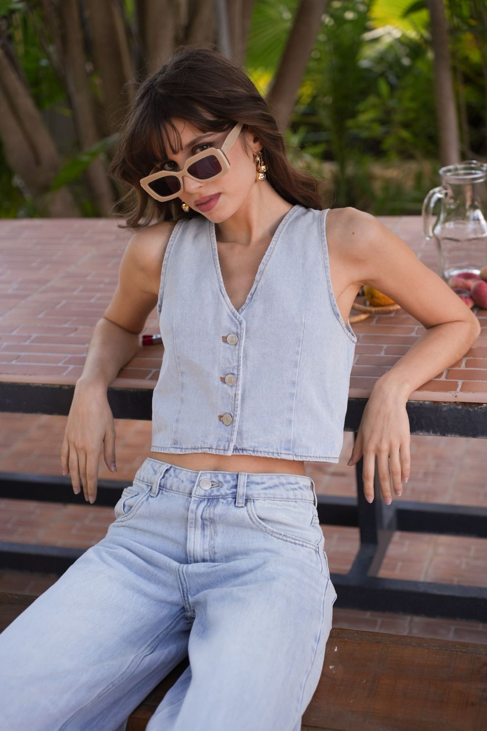 "Solar" Denim Gilet