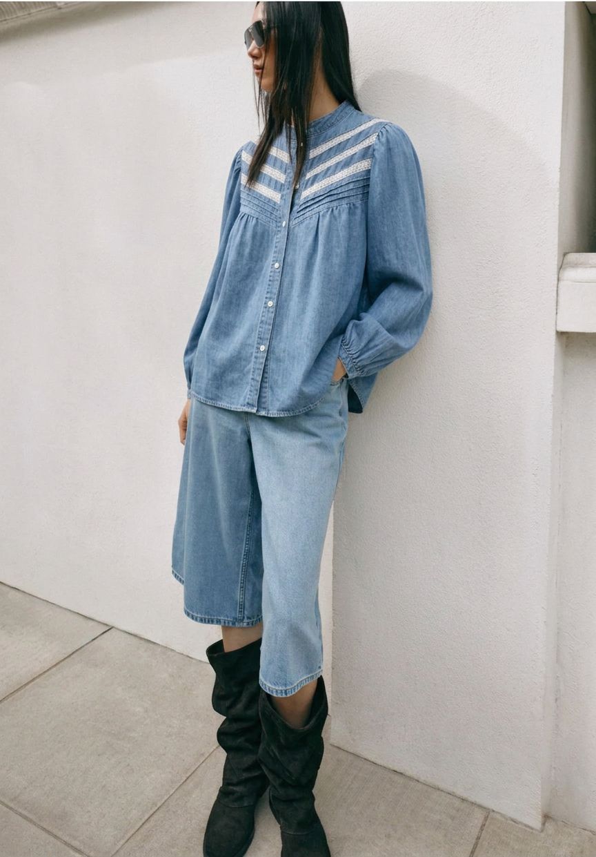"Ornella" Denim Blouse