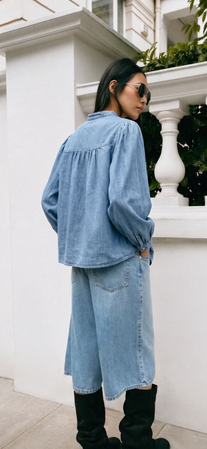 "Ornella" Denim Blouse