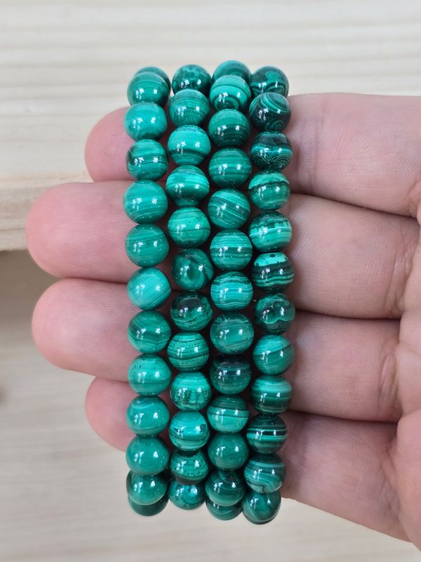 Bracelet  malachite ( 7,5 à 7,8mm) AA Congo