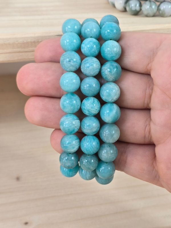 Bracelet  Amazonite AA 10mm Pérou