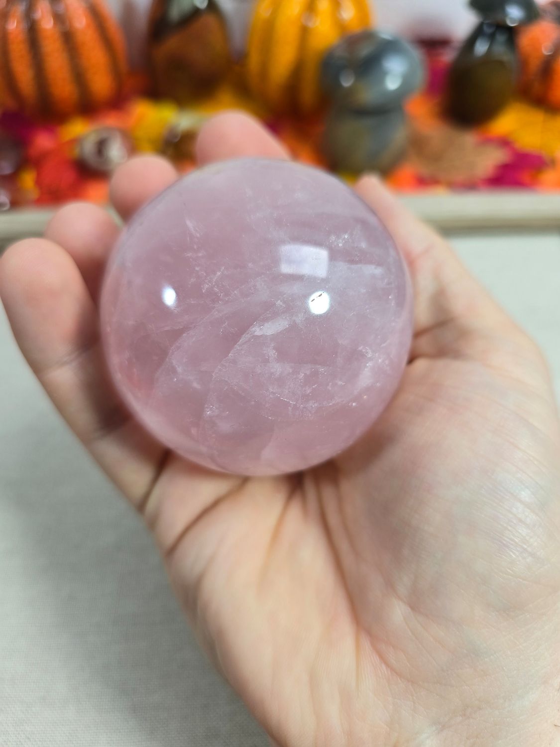Sphère quartz rose Madagascar 439gr n°2