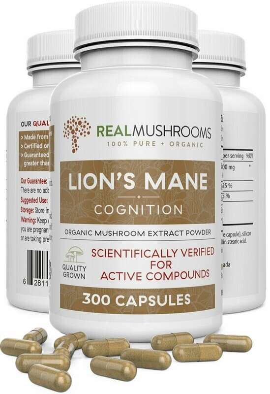 Lions Mane  1000 mg 300 capsules Real Mushrooms