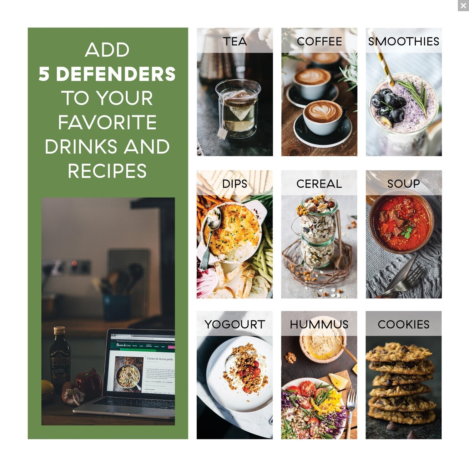 5 Defenders 1000 mg 45g Bulk Powder Real Mushrooms