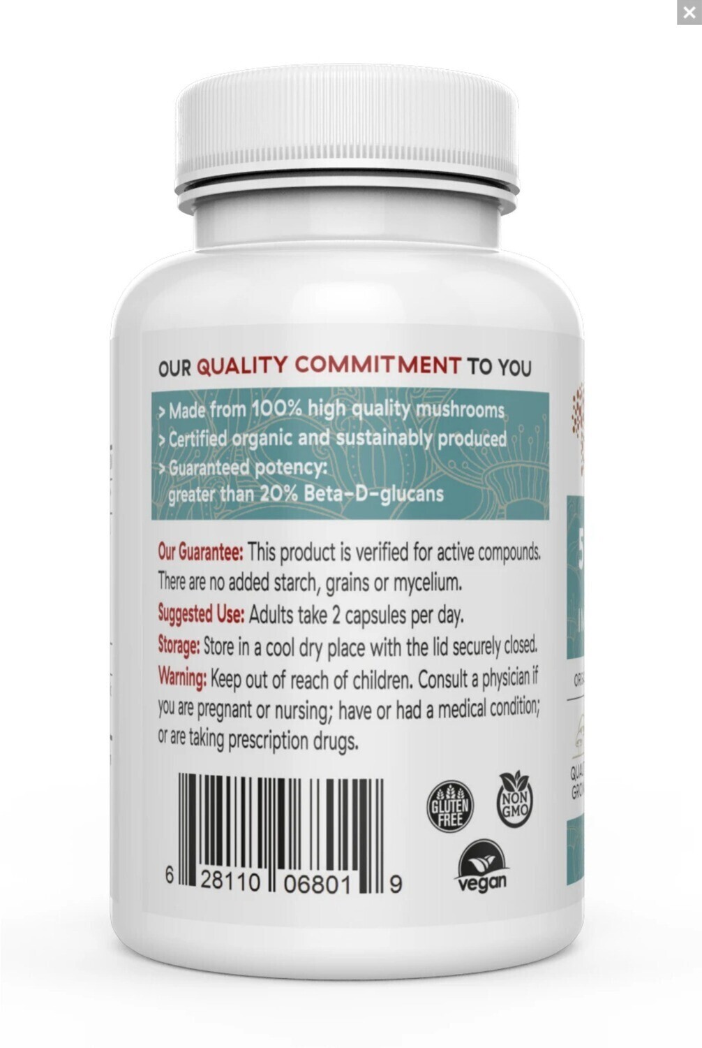 5 Defenders 1000 mg 90 Capsules Real Mushrooms