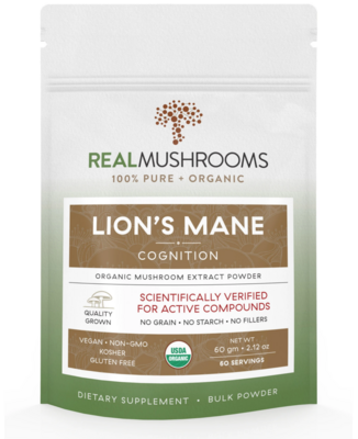 Lions Mane 1000 mg 60 g Bulk Powder Real Mushrooms