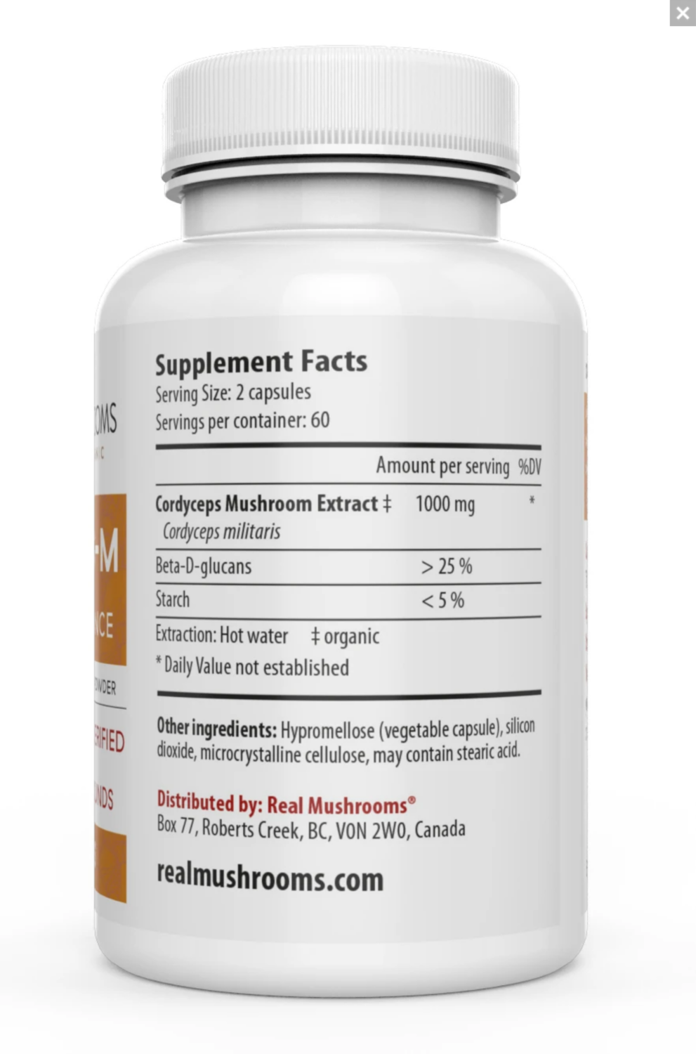 Cordyceps-M 1000 mg 300 capsules Real Mushrooms