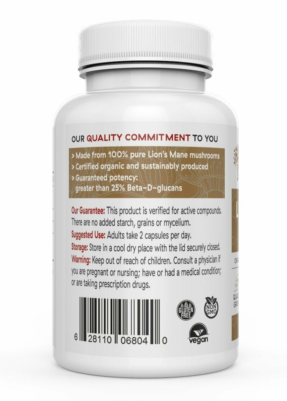 Lions Mane 1000 mg 120 capsules Real Mushrooms