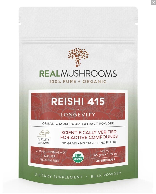 Reishi 415 Longevity 1000 mg  45 g Bulk Powder  Real Mushrooms