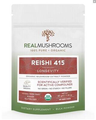 Reishi 415 Longevity 1000 mg 45 g Bulk Powder Real Mushrooms
