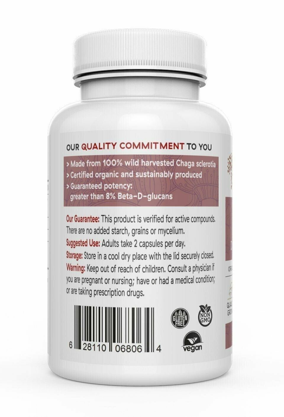 Chaga Extract 120 Capsules Real Mushrooms