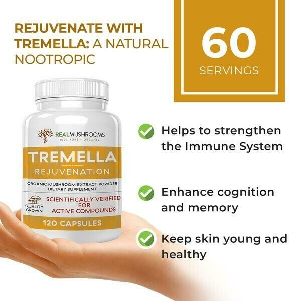 Tremella Rejuvination Extract 500 mg 120 caps Real Mushrooms