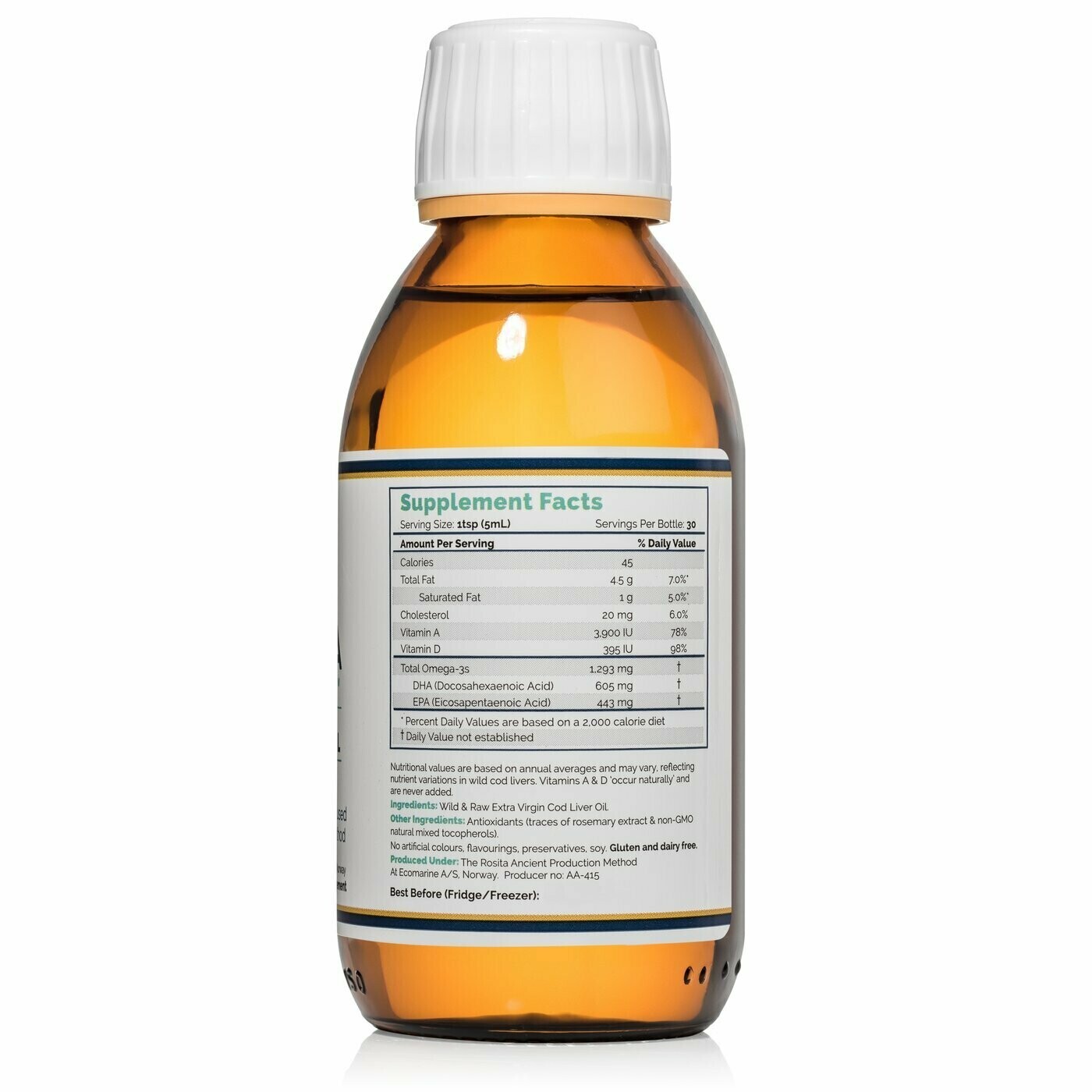 Extra Virgin Cod Liver Oil 150 ml Rosita