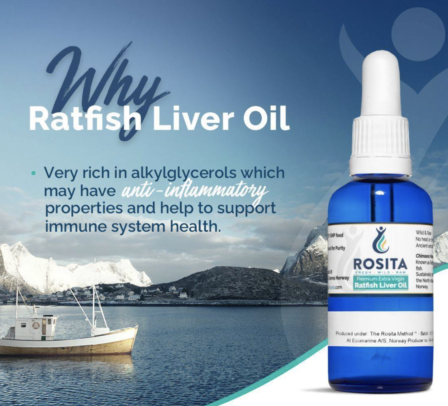 Extra Virgin Ratfish Liver Oil 50 ml Rosita