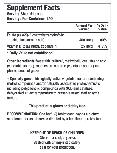 5-MTHF Plus Forte 60 tablets Biotics Research