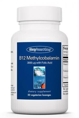 B12 Methylcobalamin 50 Vegetarian Lozenges Allergy Research Group