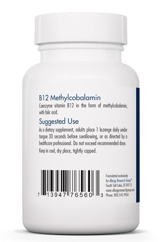 B12 Methylcobalamin 50 Vegetarian Lozenges Allergy Research Group