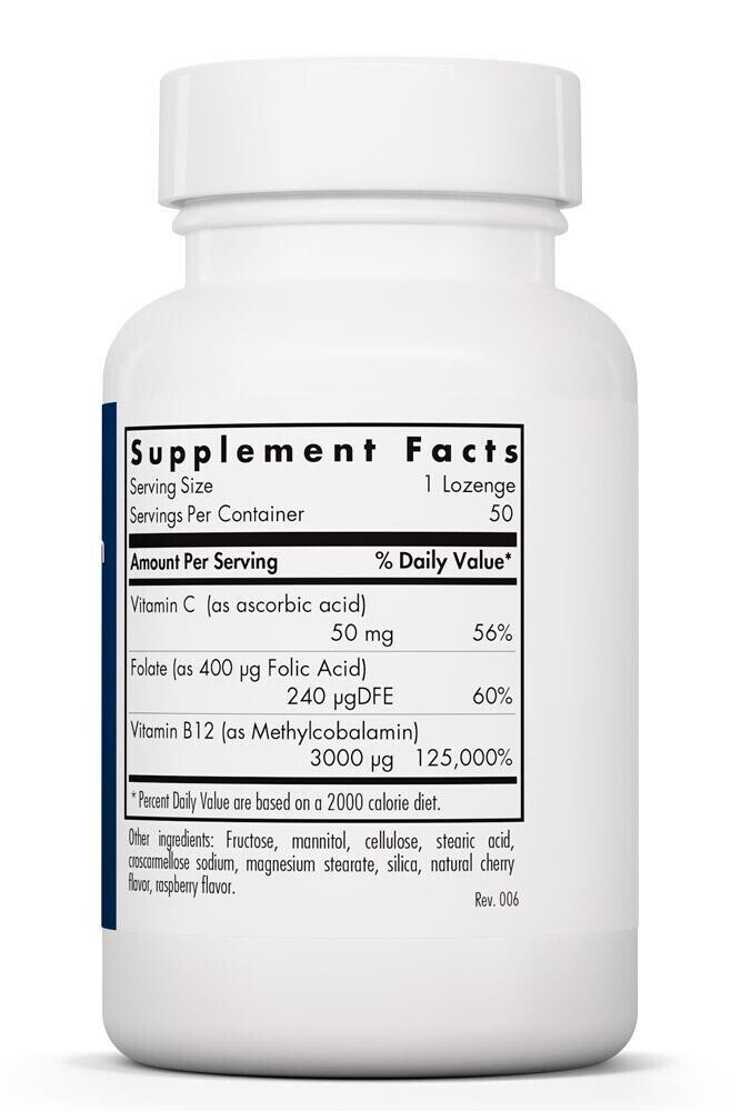 B12 Methylcobalamin 50 Vegetarian Lozenges Allergy Research Group