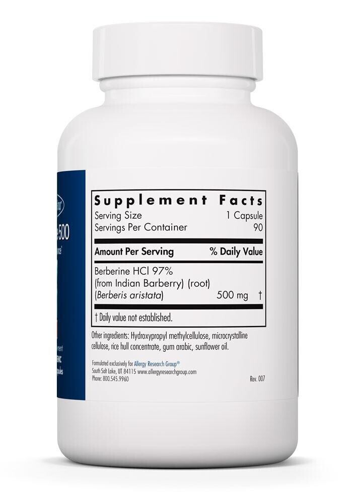 Berberine 500 mg 90 Vegetarian Capsules Allergy Research Group