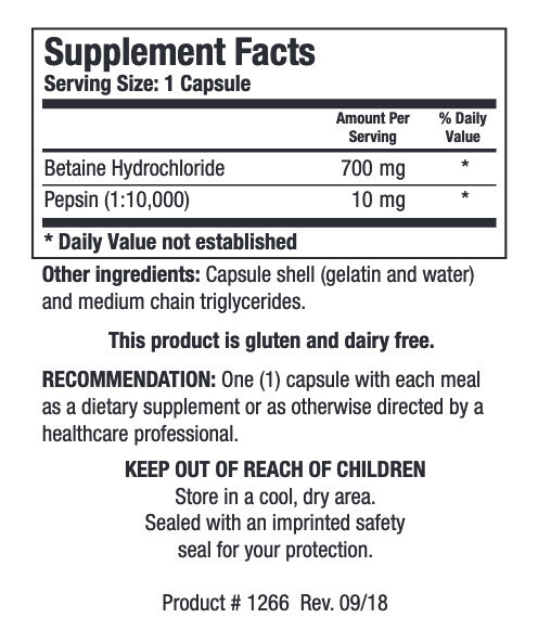 Betaine Plus HP 90 capsules Biotics Research