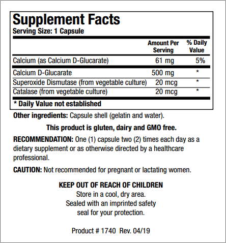 Ca D-Glucarate 120 capsules Biotics Research