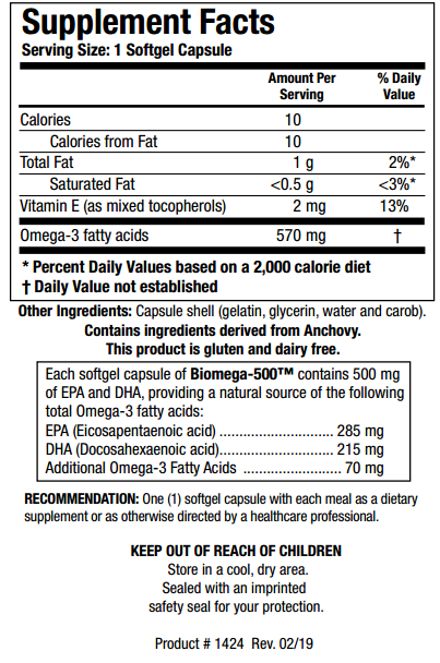 Biomega-500, 90 capsules Biotics Research