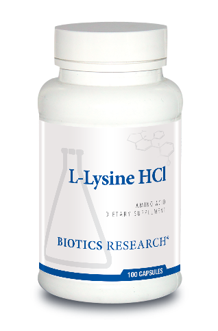 L-Lysine HCl (Amino Acid) 500 mg 100 Capsules Biotics Research