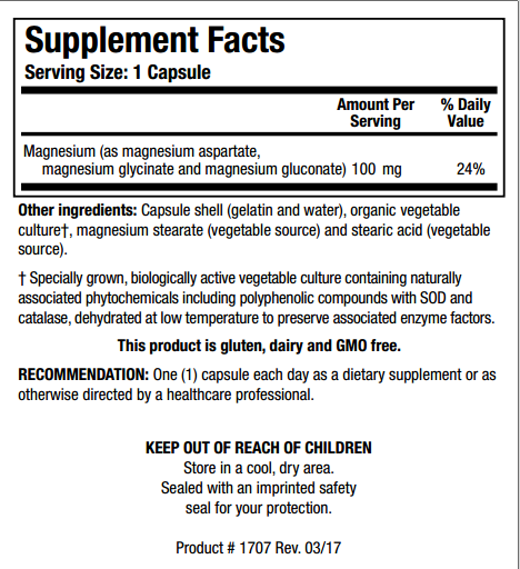 Mg-Zyme (Magnesium) 100 Capsules Biotics Research