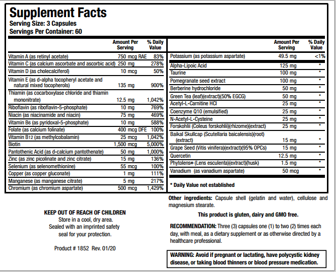GlucoResolve 180 Capsules Biotics Research