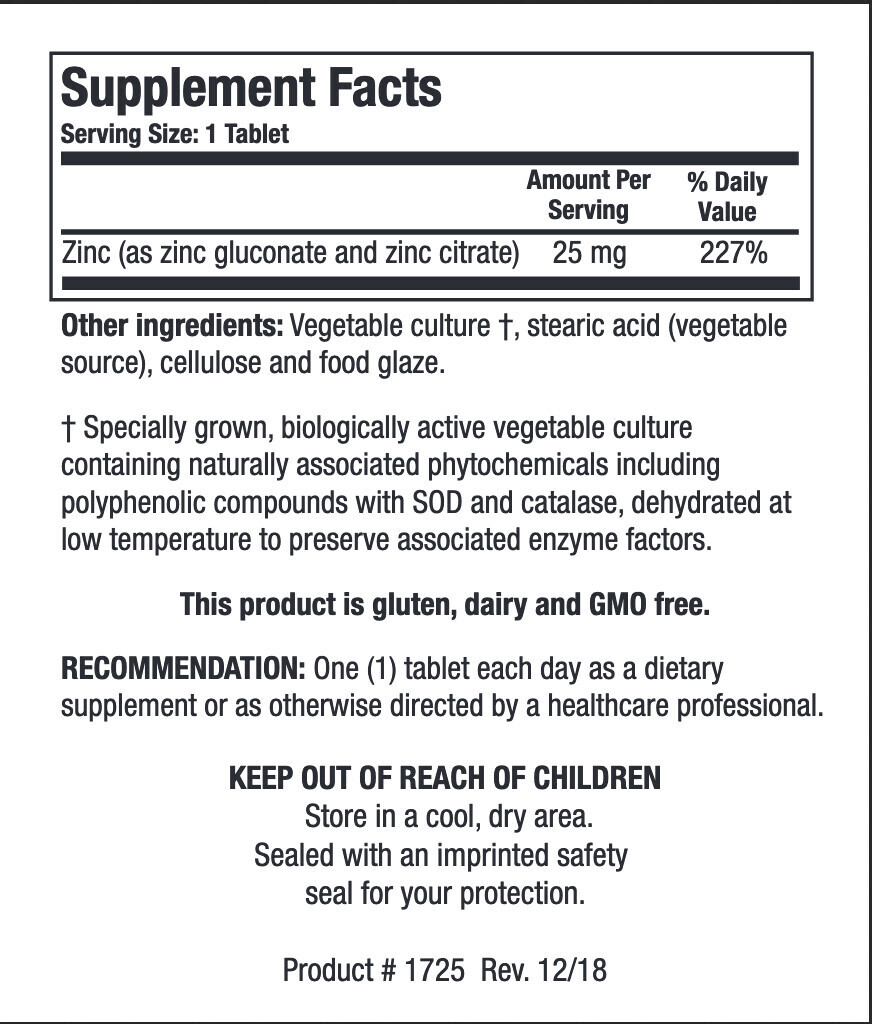 Zn-Zyme Forte 100 Tablets Biotics Research
