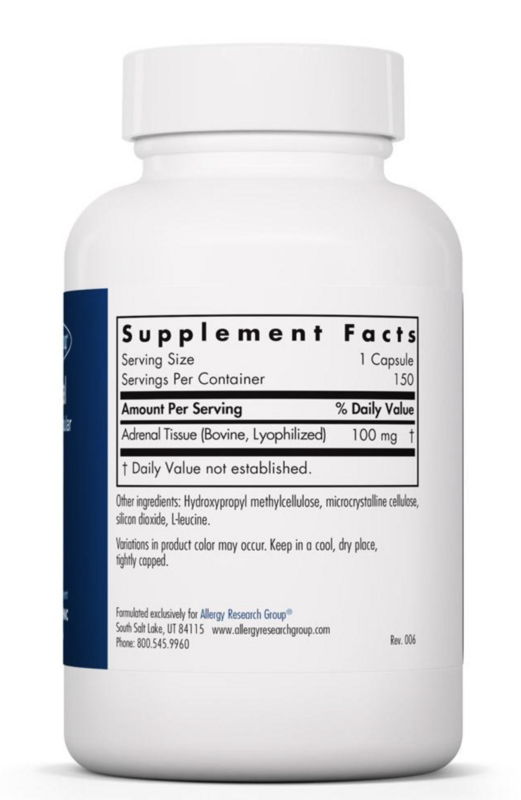 Adrenal 100 mg 150 Vegicaps Allergy Research Group