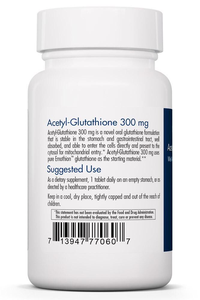Acetyl-Glutathione 300 mg 60 Scored Tablets Allergy Research Group