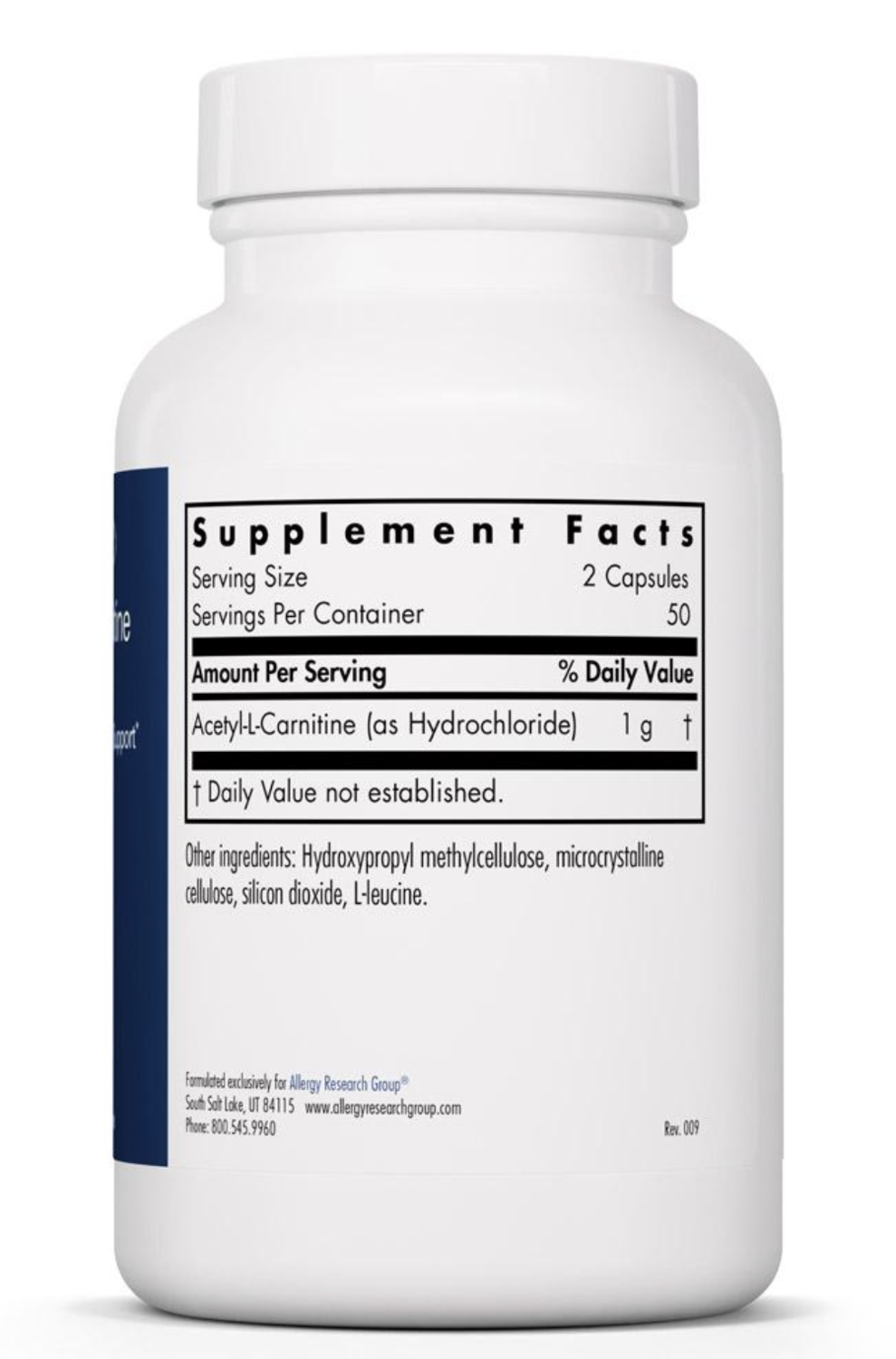 Acetyl-L-Carnitine 500 mg 100 Veg Caps Allergy Research Group