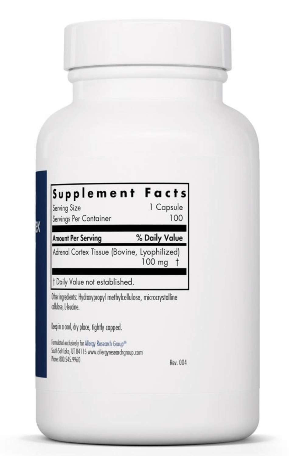 Adrenal Cortex 100 mg 100 Vegicaps Allergy Research Group