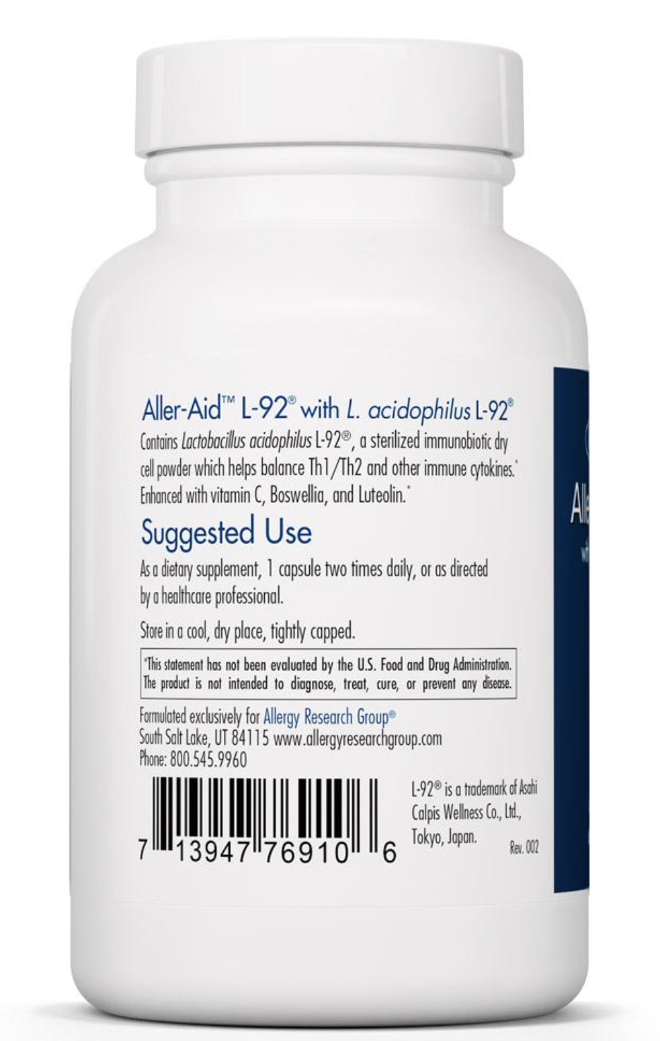 Aller-Aid L-92  60 Vegetarian Capsules Allergy Research Group