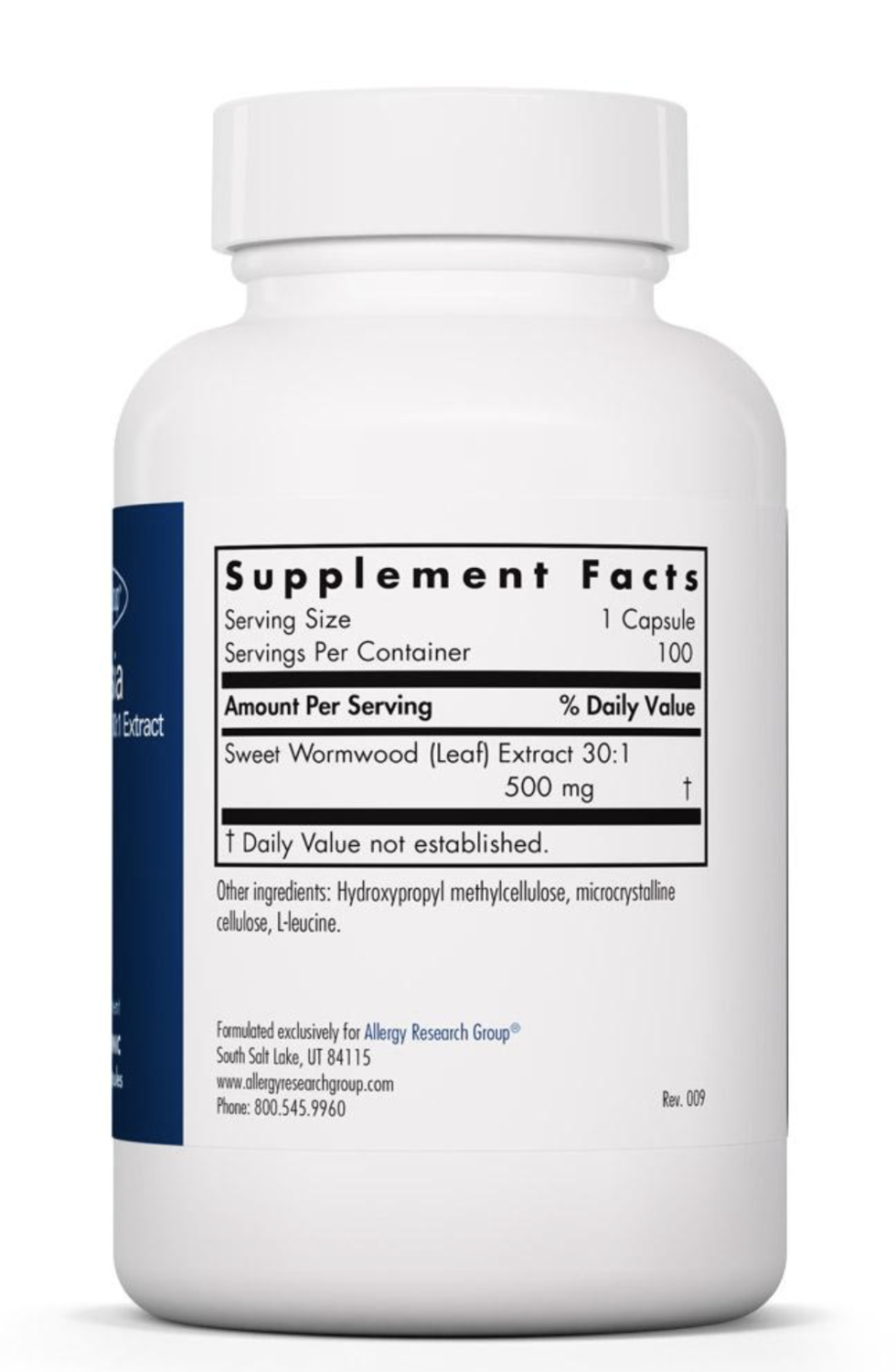 Artemisia 500 mg 100 Vegetarian Capsules Allergy Research Group