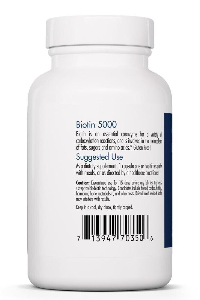 Biotin 5000 60 Vegetarian Caps Allergy Research Group