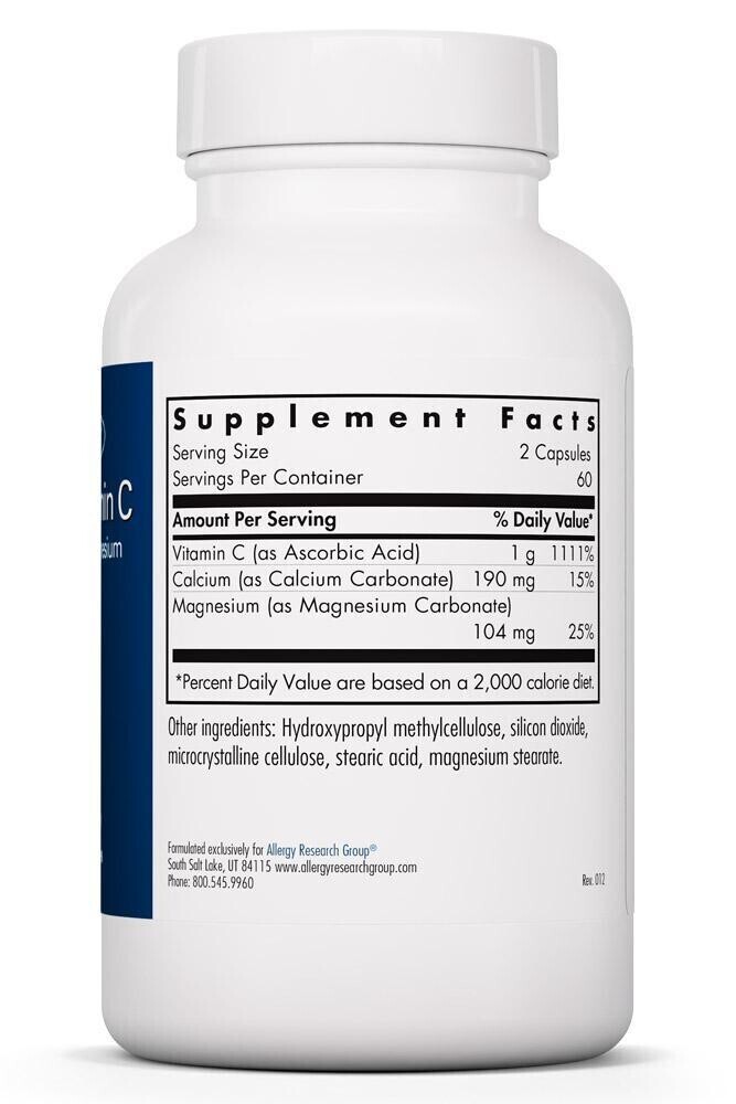 Buffered Vitamin C 120 Vegetarian Capsules Allergy Research Group