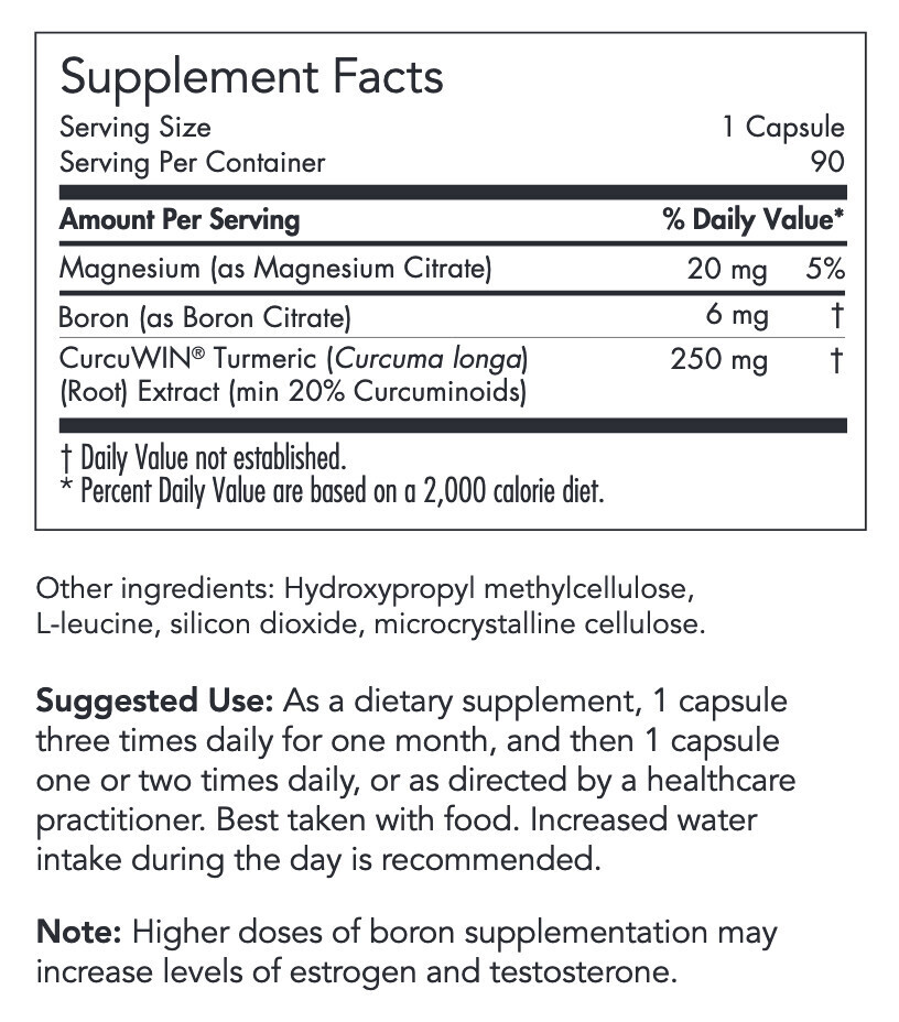 Boron Joint with CurcuWIN 90 Veg Caps  Allergy Research Group
