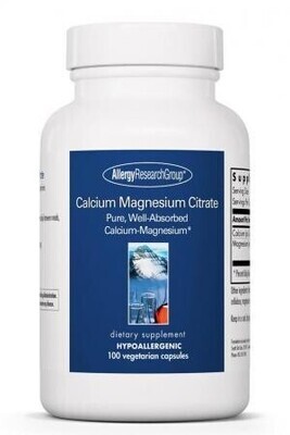 Calcium Magnesium Citrate 100 Caps Allergy Research Group