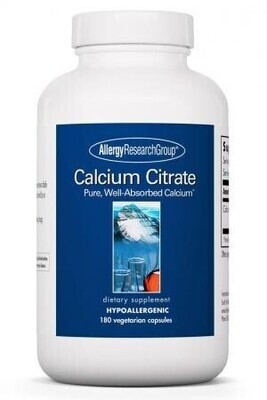 Calcium Citrate 180 Vegetarian Caps Allergy Research Group