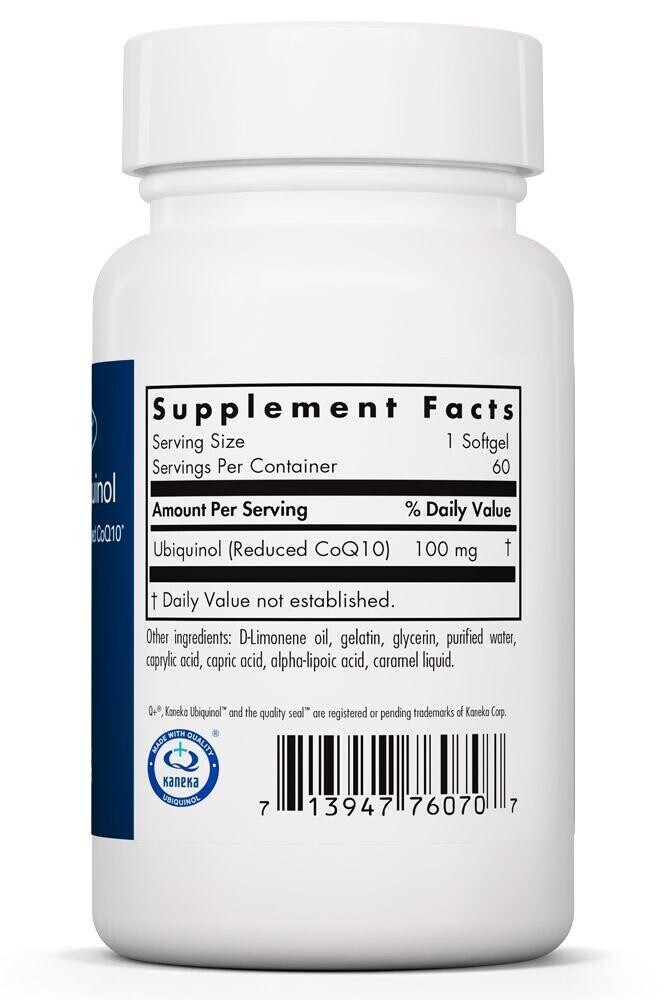 CoQH-CF Ubiquinol 100 mg 60 Softgels Allergy Research Group