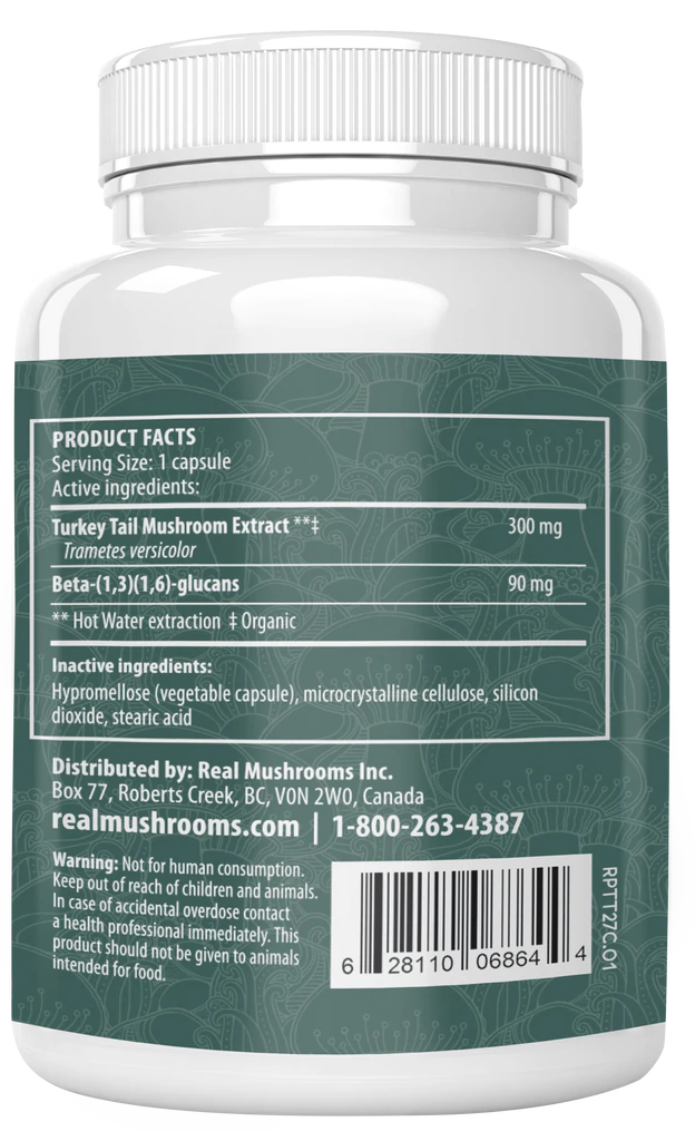 Turkey Tail Extract Capsules for Pets REAL MUSHROOMS